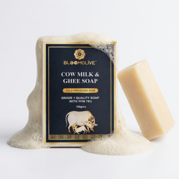 Cow Milk & Desi Ghee Soap | 100% Cold Pressed & Chemical-Free | Deep Hydration & Skin Repair | 100 gm