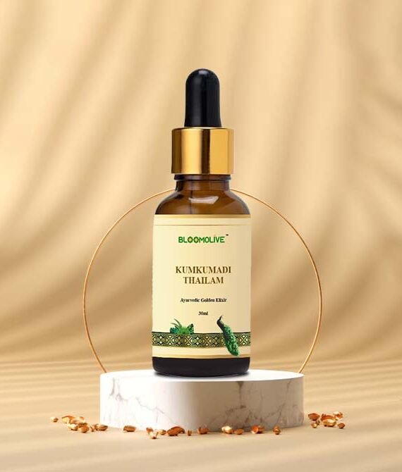 Bloomolive – Kumkumadi Tailam 30 ml | Face Serum Oil for Glowing Skin | Even Complexion with Potent Herbs | Ideal for All Skin Types | No Side Effects