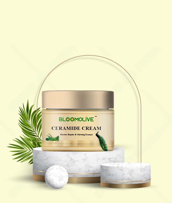 Bloomolive – Ceramide Moisturizing Cream | Ceramide Moisturizer For Skin Barrier Repair | Skin Brightening | Paraben & Paraffins Free | 50 gm